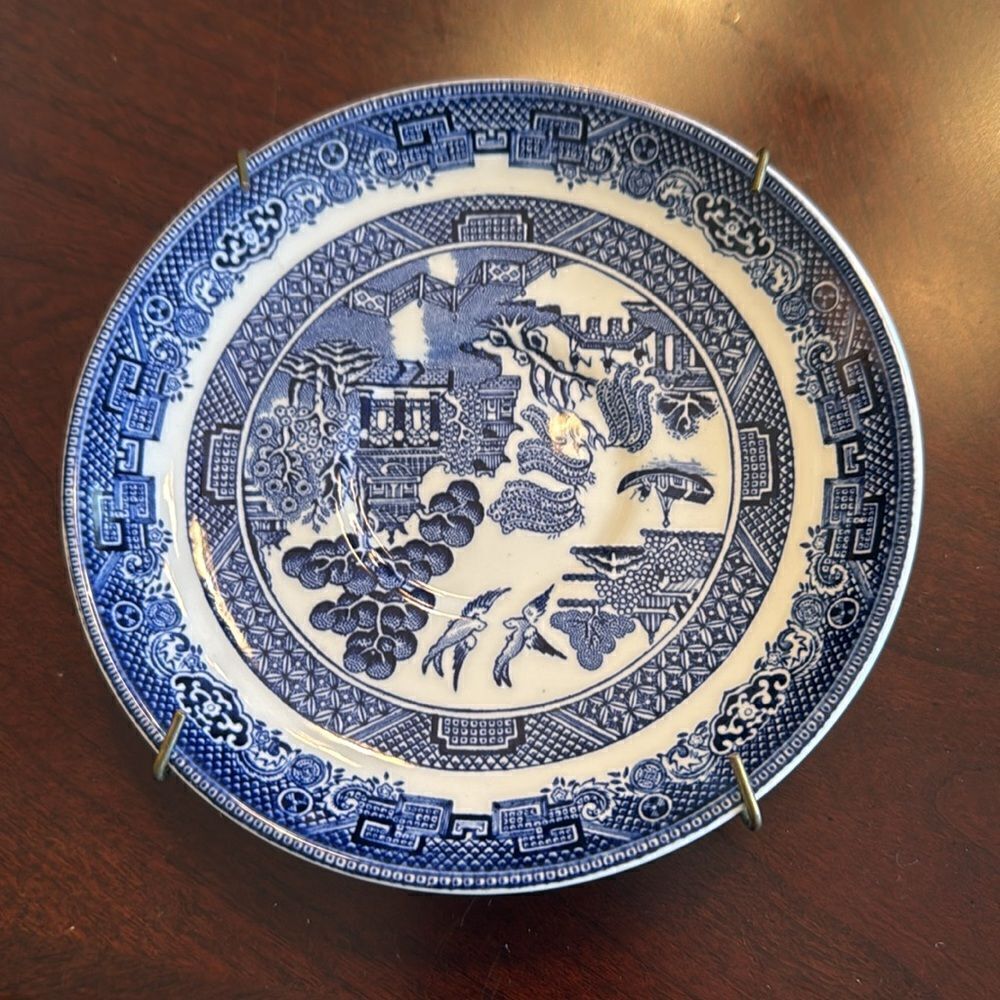 Johnson Bros. Made in England Blue Willow Saucers - Set of 6